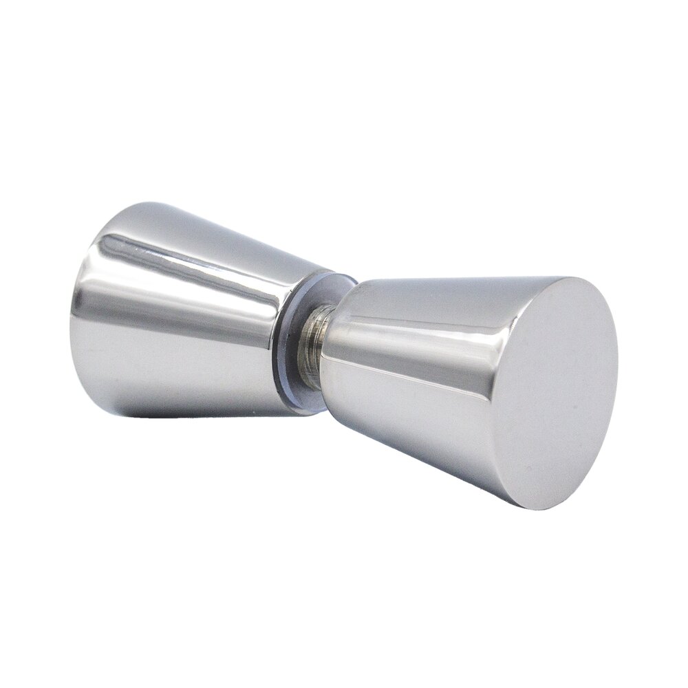 Linnea Hardware 1 1/8" Diameter Back to Back Conic Shower Knob in Polished Stainless Steel