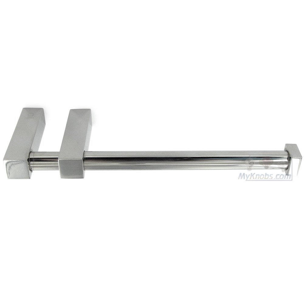 Linnea Hardware Open Toilet Roll Holder with Square Post in Polished Stainless Steel