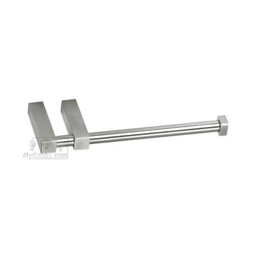 Linnea Hardware Open Toilet Roll Holder with Square Post in Satin Stainless Steel