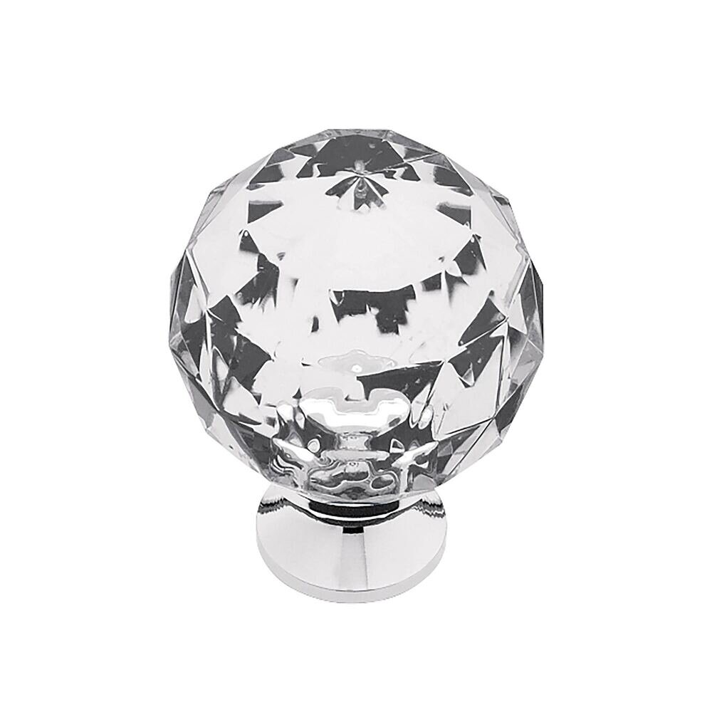 Liberty Hardware Victorian Acrylic Round Faceted Knob with Chrome Base