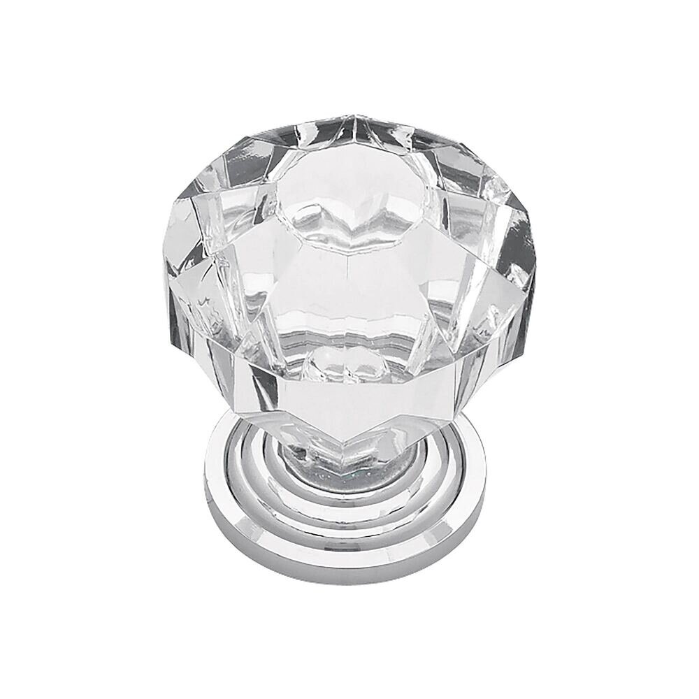Liberty Hardware Victorian Large Clear Acrylic Knob with Chrome Base