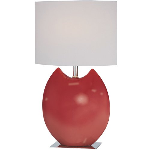 4 Tall Table Lamp In Red Ceramic, Tall Red Lamp