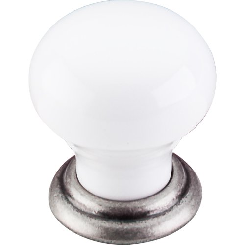Top Knobs Chateau Small Knob 1 1/8" in Pewter Antique & White