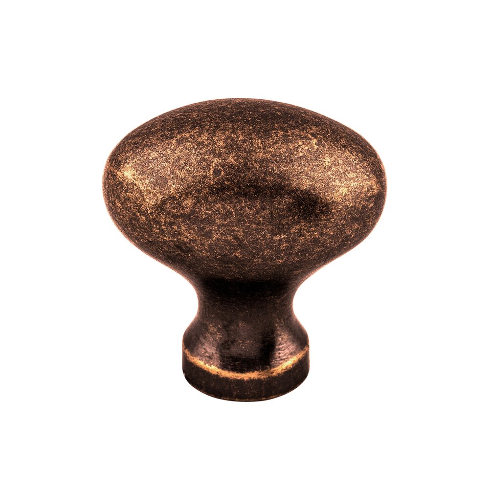 Top Knobs Egg 1 1/4" Long Oval Knob in Antique Copper
