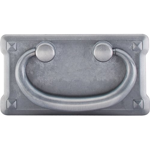 Top Knobs Mission Plate Handle 3" Centers in Pewter Light