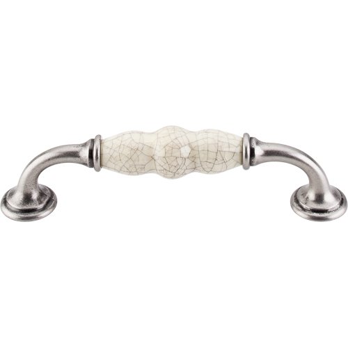 Top Knobs Chateau "D" Handle 5 1/16" Centers in Pewter Antique & Bone Crackle