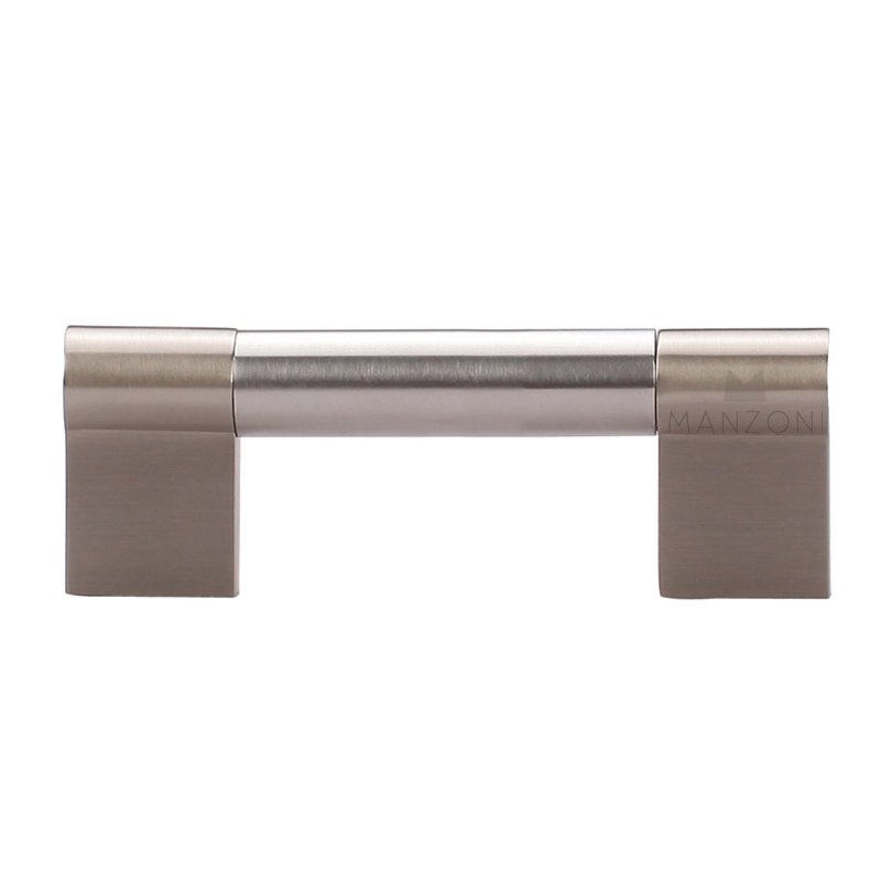 Manzoni Hardware 3 3/4" Centers Euro Bar Pull in Satin Stainless