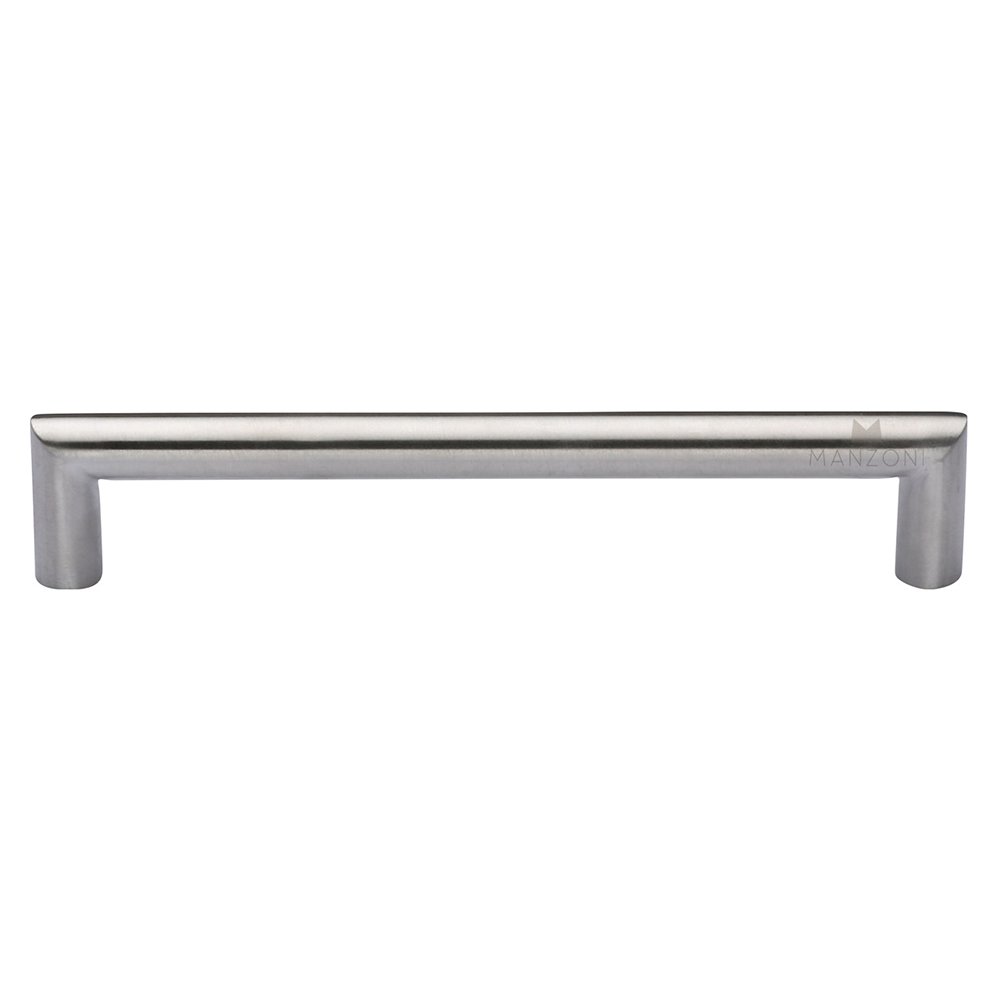 Manzoni Hardware 6" Centers Modern D Stainless Steel Pull in Satin Stainless