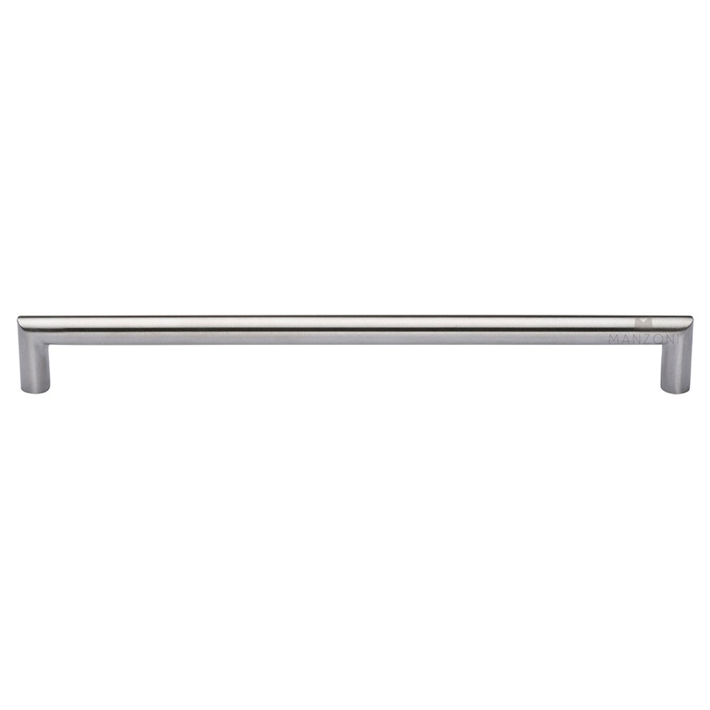 Manzoni Hardware 10" Centers Modern D Stainless Steel Pull in Satin Stainless