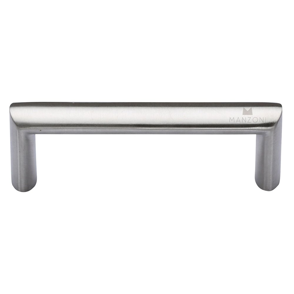 Manzoni Hardware 3 3/4" Centers Ellipse Stainless Steel Pull in Satin Stainless
