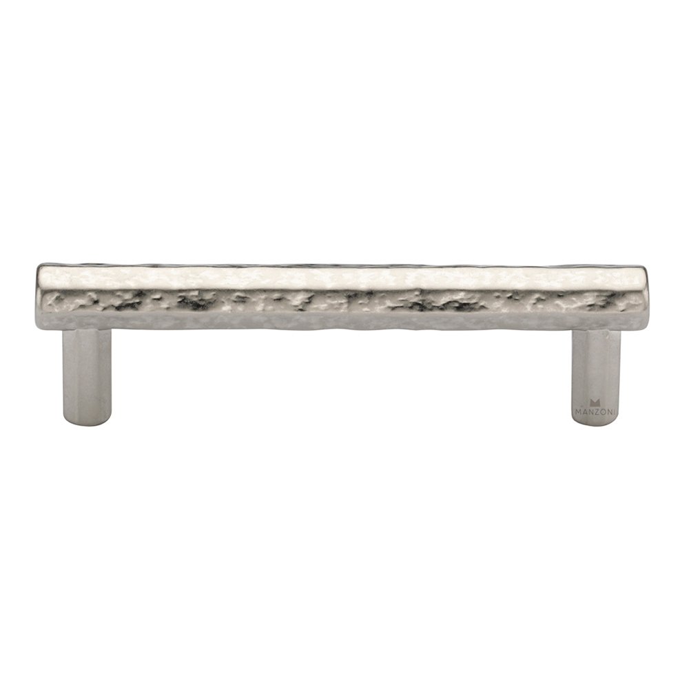 Manzoni Hardware 3 3/4" Centers Hammered Cabinet Pull in Vintage Nickel