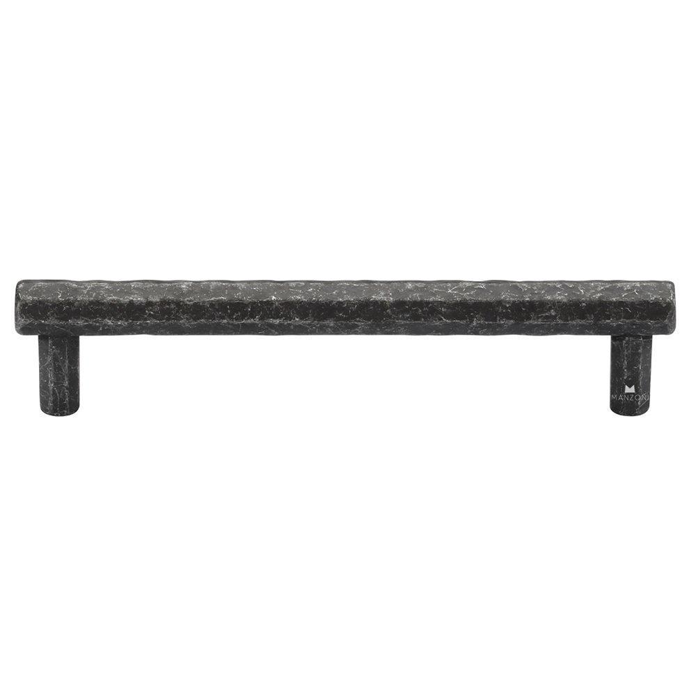 Manzoni Hardware 5 1/16" Centers Hammered Cabinet Pull in Vintage Black Iron