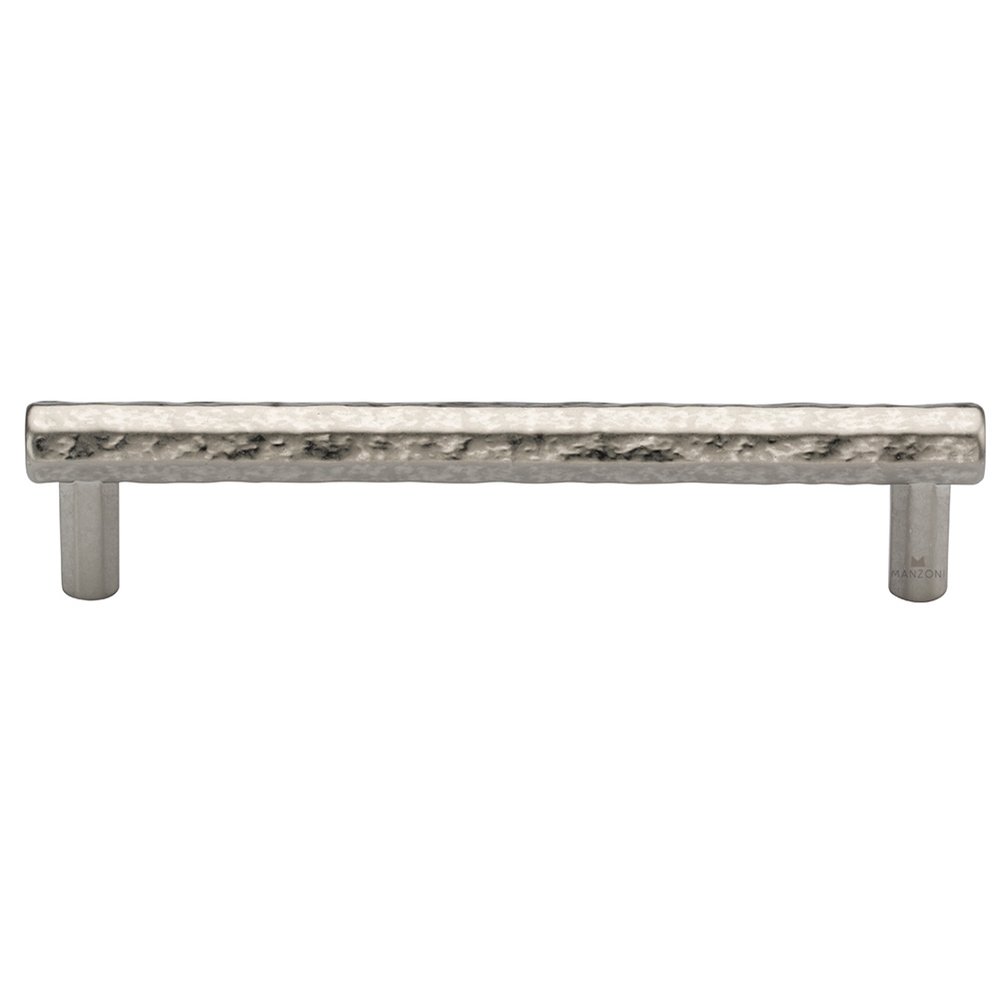 Manzoni Hardware 5 1/16" Centers Hammered Cabinet Pull in Vintage Nickel