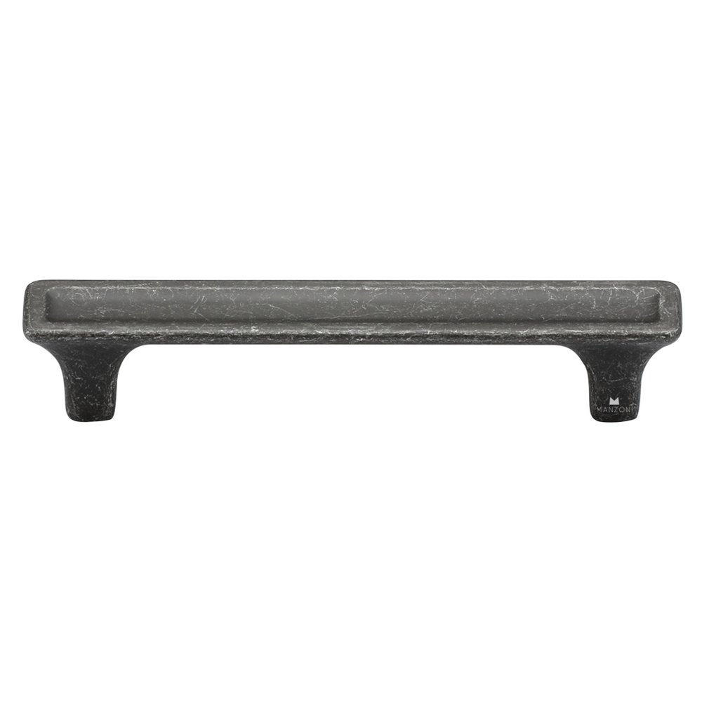 Manzoni Hardware 3 3/4" Centers Banded Cabinet Pull in Vintage Black Iron
