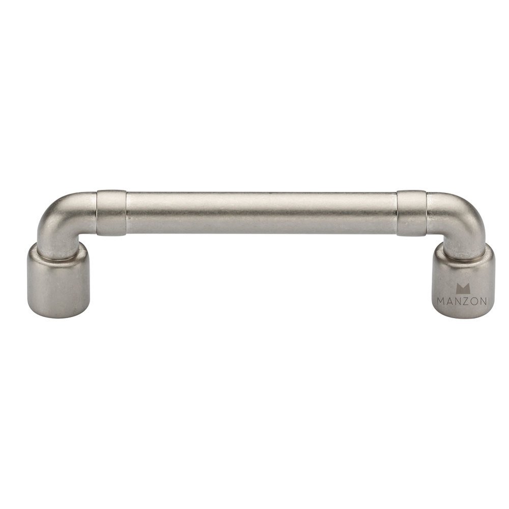 Manzoni Hardware 3 3/4" Centers Pipe Cabinet Pull in Vintage Nickel