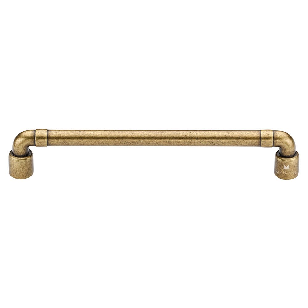 Manzoni Hardware 6 5/16" Centers Pipe Cabinet Pull in Antique Florence