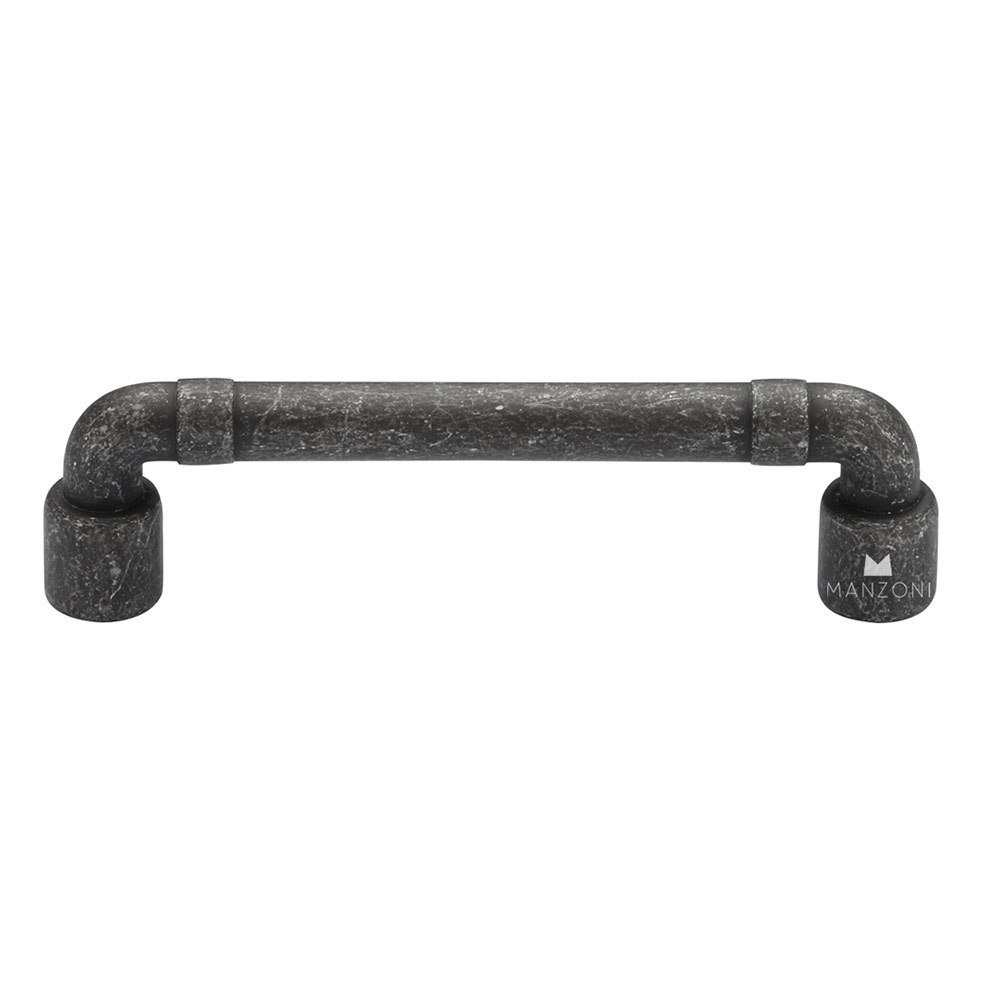 Manzoni Hardware 6 5/16" Centers Pipe Cabinet Pull in Vintage Black Iron