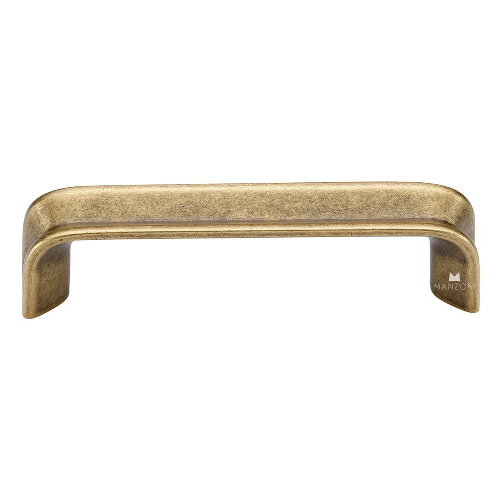 Manzoni Hardware 3 3/4" Centers Fold Cabinet Pull in Antique Florence