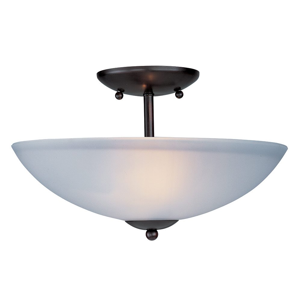 Maxim Lighting Semi Flush Mount in Oil Rubbed Bronze with Frosted Glass