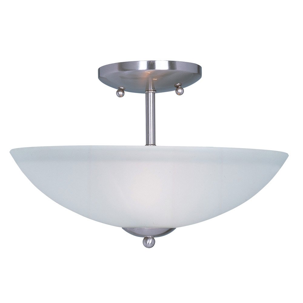 Maxim Lighting Semi Flush Mount in Satin Nickel with Frosted Glass