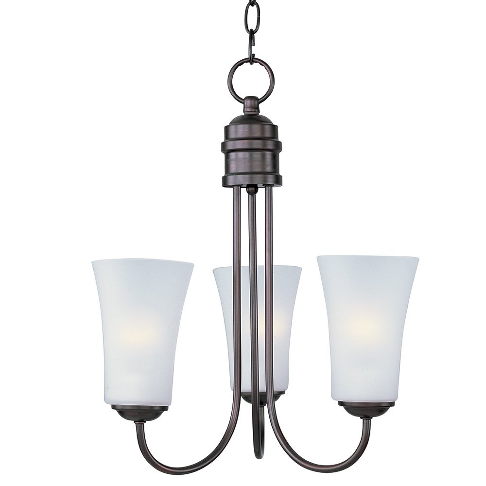 Maxim Lighting 3 Light Chandelier in Oil Rubbed Bronze with Frosted Glass