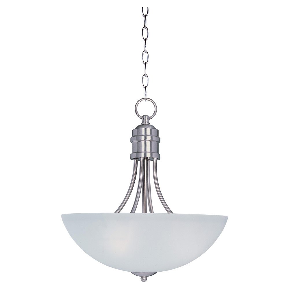 Maxim Lighting Invert Bowl Pendant in Satin Nickel with Frosted Glass