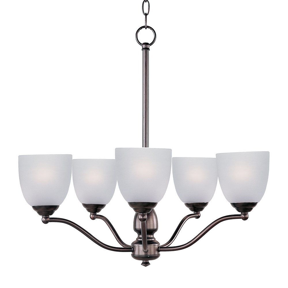Maxim Lighting 5 Light Chandelier in Oil Rubbed Bronze with Frosted Glass