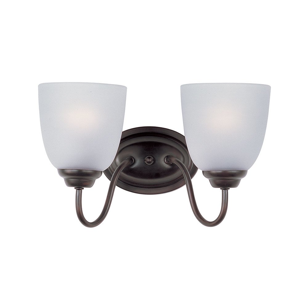 Maxim Lighting Double Bath Vanity in Oil Rubbed Bronze with Frosted Glass