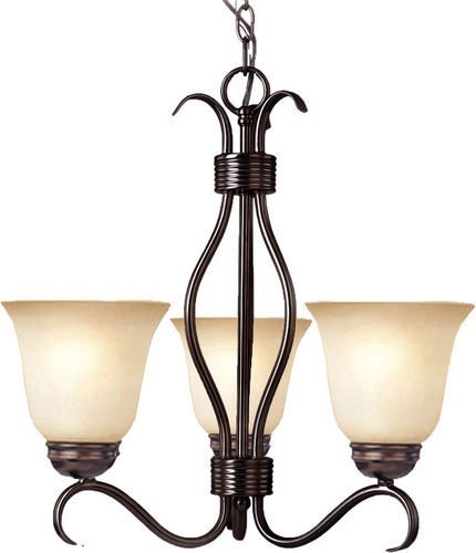 Maxim Lighting 19" 3-Light Chandelier in Oil Rubbed Bronze with Wilshire Glass