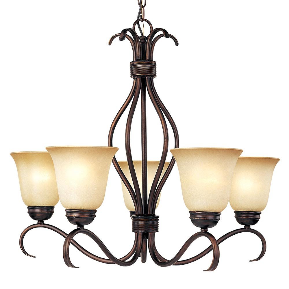 Maxim Lighting 26" 5-Light Chandelier in Oil Rubbed Bronze with Wilshire Glass