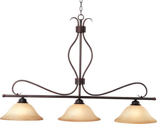 Maxim Lighting 13" 3-Light Island Pendant in Oil Rubbed Bronze with Wilshire Glass
