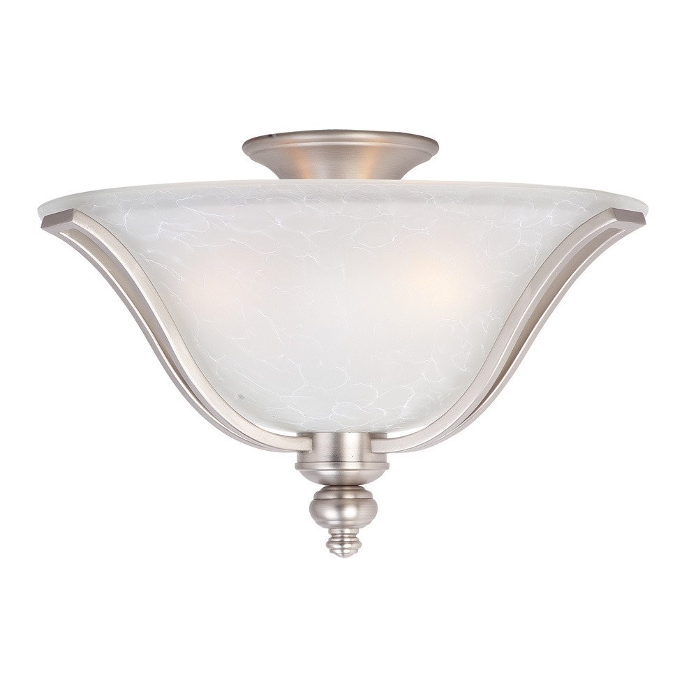 Maxim Lighting 16" 3-Light Flush Mount Fixture in Satin Silver with Ice Glass