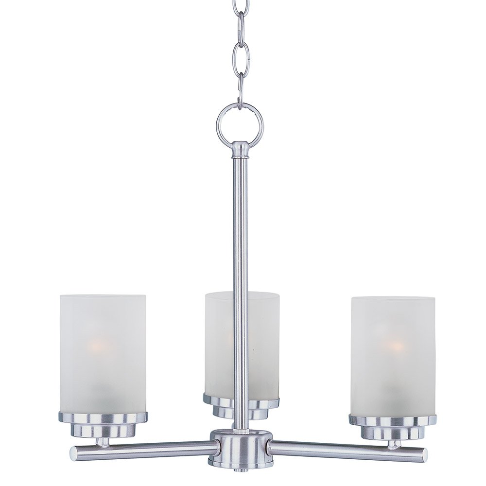 Maxim Lighting 3 Light Chandelier in Satin Nickel with Frosted Glass