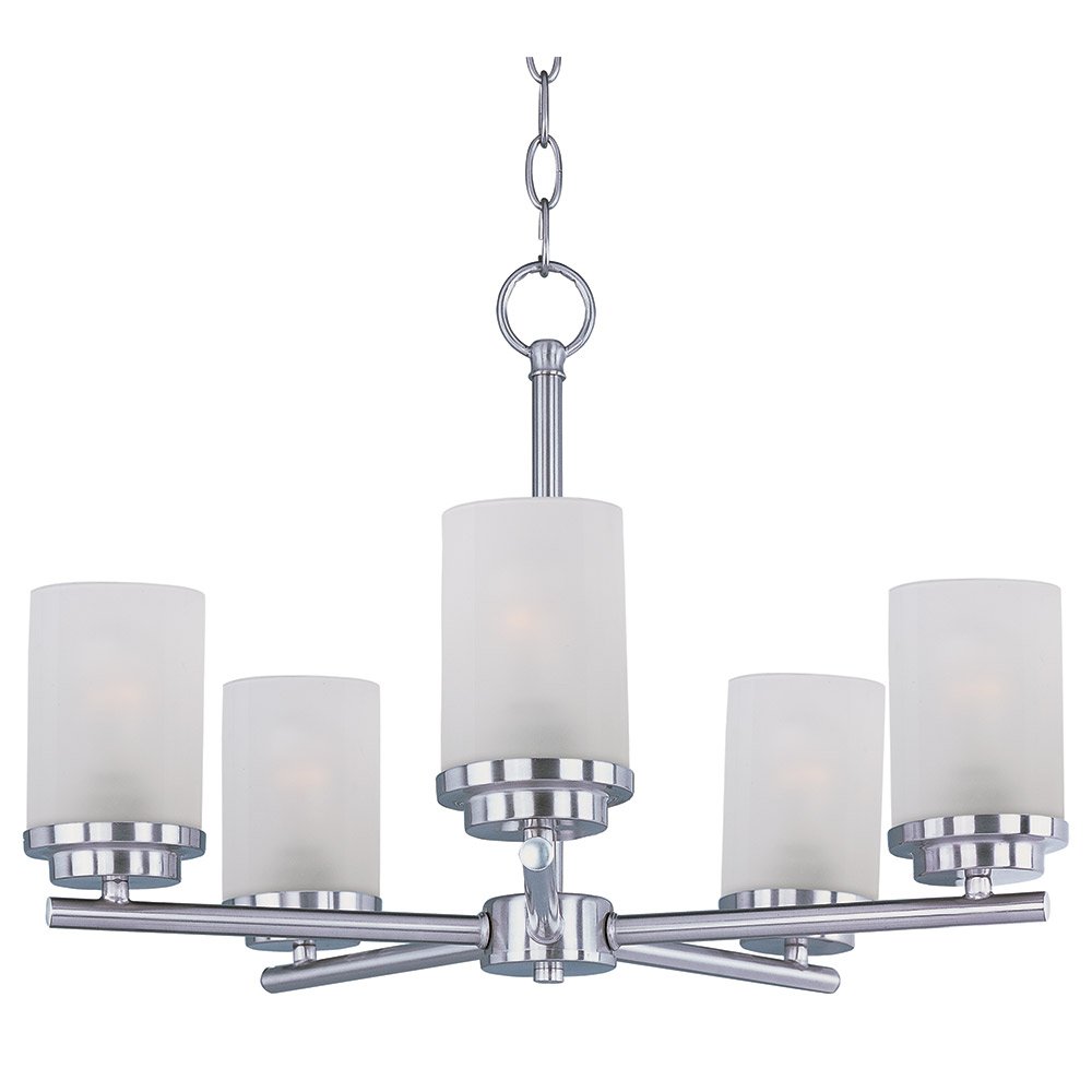 Maxim Lighting 5 Light Chandelier in Satin Nickel with Frosted Glass