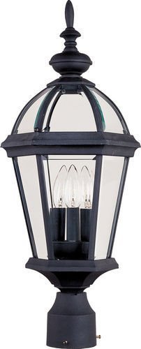 Maxim Lighting 9 1/2" 3-Light Outdoor Pole/Post Lantern in Black