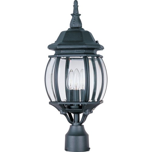 Maxim Lighting 8" 3-Light Outdoor Pole/Post Lantern in Black
