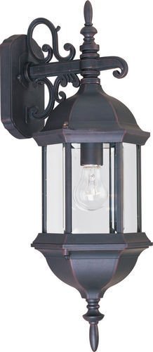Maxim Lighting 8" 1-Light Outdoor Wall Mount in Empire Bronze with Clear Glass
