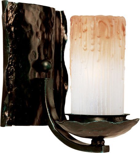 Maxim Lighting 7 1/2" 1-Light Wall Sconce in Oil Rubbed Bronze with Wilshire Glass
