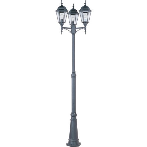 Maxim Lighting 24" 3-Light Outdoor Pole/Post Lantern in Black