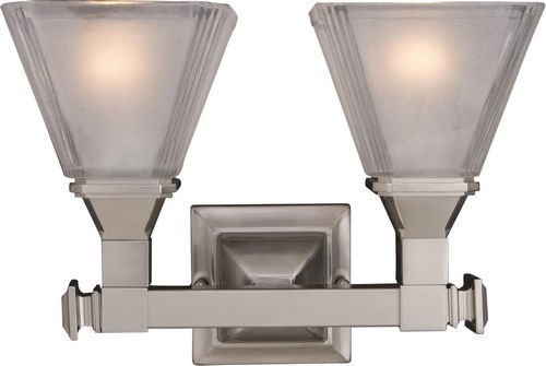 Maxim Lighting 13" 2-Light Bath Vanity in Satin Nickel with Frosted Glass