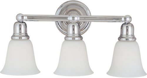 Maxim Lighting 22 1/2" 3-Light Bath Vanity in Polished Chrome with White Glass