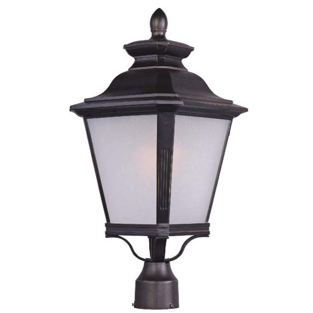 Maxim Lighting Outdoor Pole/Post Lantern in Bronze with Frosted Seedy Glass