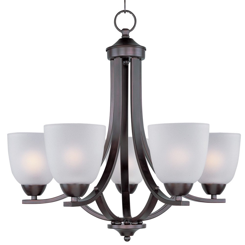 Maxim Lighting 5 Light Chandelier in Oil Rubbed Bronze with Frosted Glass