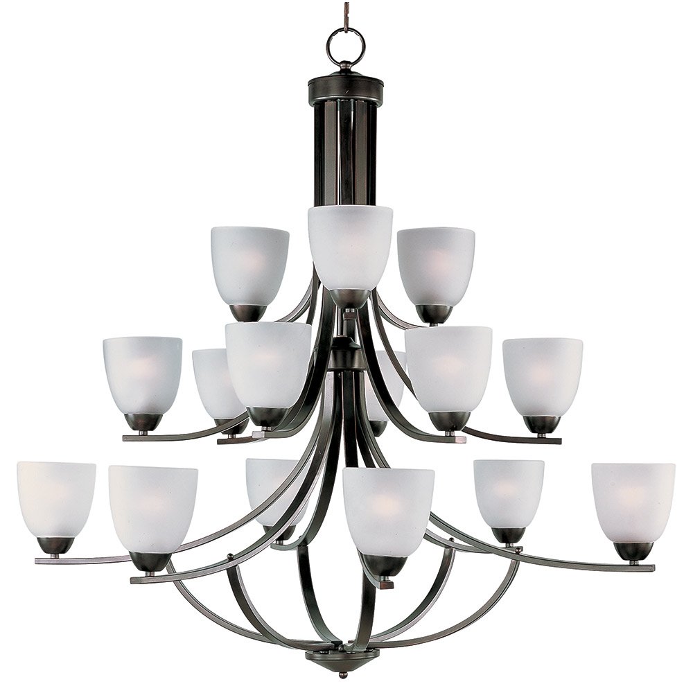 Maxim Lighting 15 Light Chandelier in Oil Rubbed Bronze with Frosted Glass