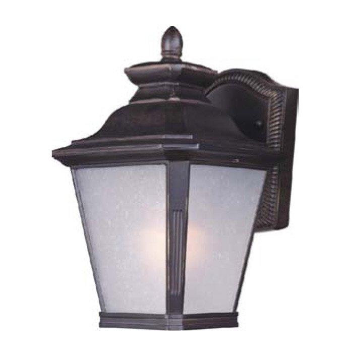 Maxim Lighting Outdoor Wall Lantern in Bronze with Frosted Seedy Glass