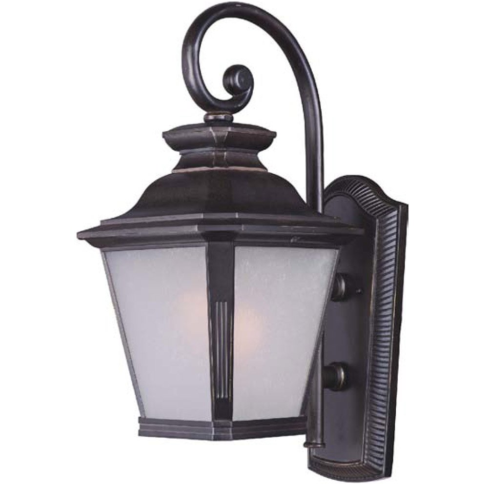Maxim Lighting Outdoor Wall Lantern in Bronze with Frosted Seedy Glass