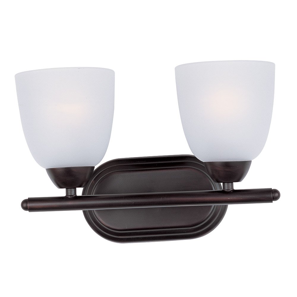 Maxim Lighting Double Bath Vanity in Oil Rubbed Bronze with Frosted Glass