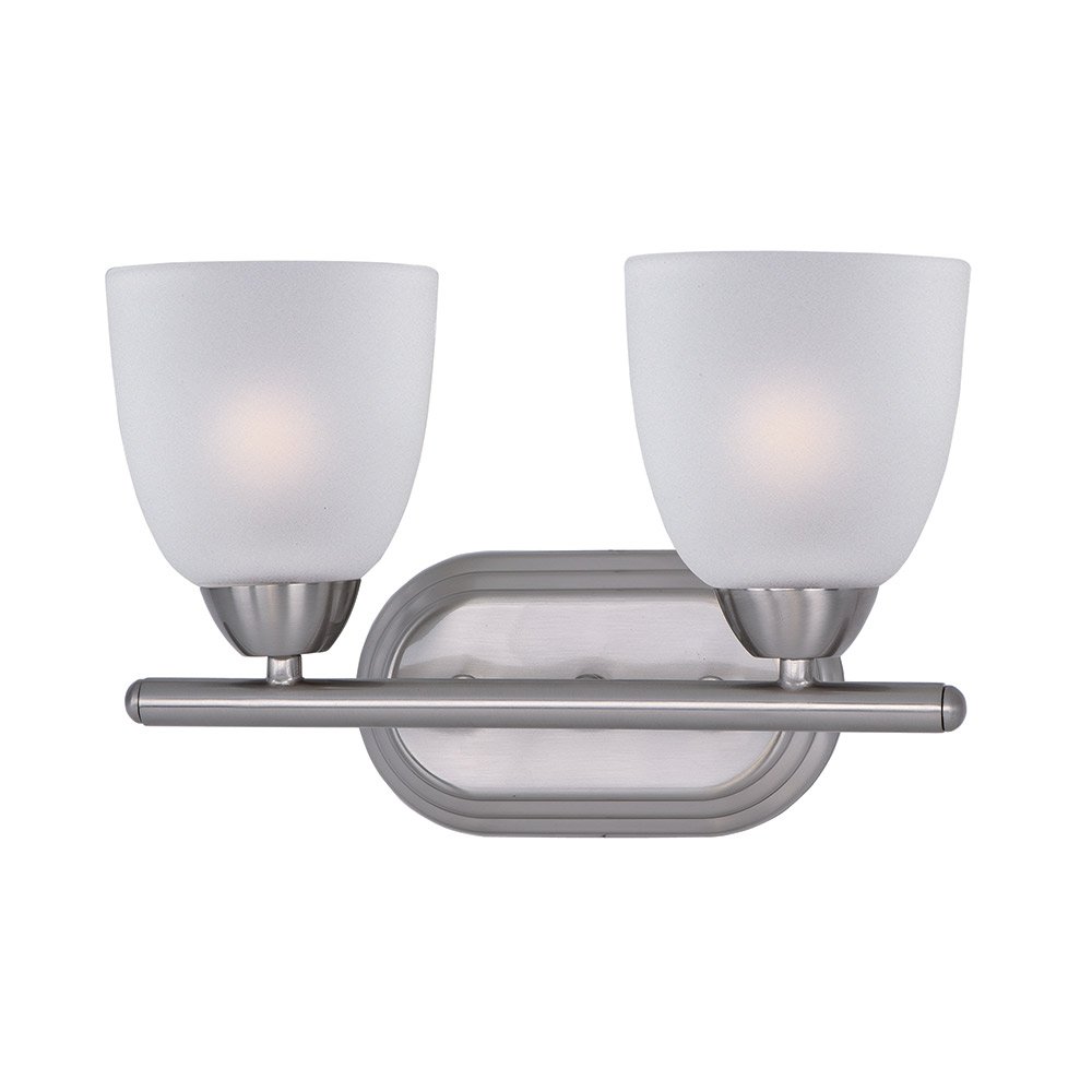 Maxim Lighting Double Bath Vanity in Satin Nickel with Frosted Glass