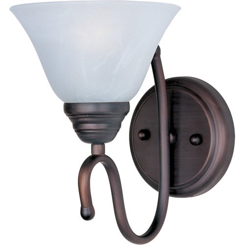 Maxim Lighting 6 1/2" 1-Light Wall Sconce in Oil Rubbed Bronze with Marble Glass