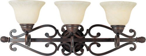 Maxim Lighting 29" 3-Light Bath Vanity in Oil Rubbed Bronze with Frosted Ivory Glass